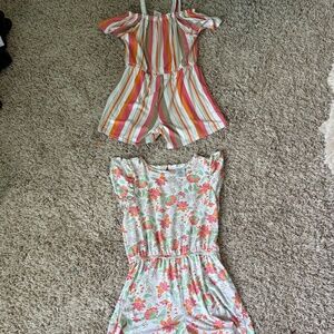 A set of 2 rompers
